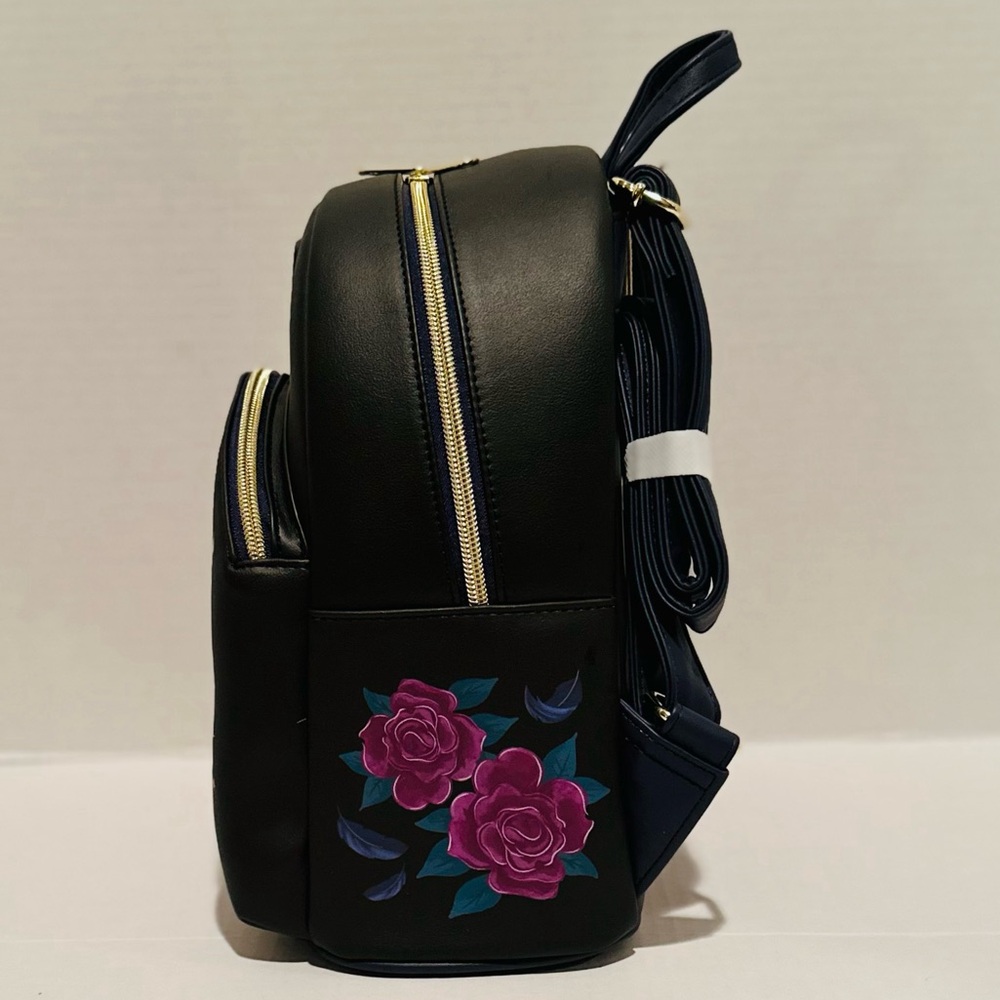 Loungefly Disney NWT Sleeping Beauty’s Maleficent Floral Mini Backpack - Picture 2 of 5